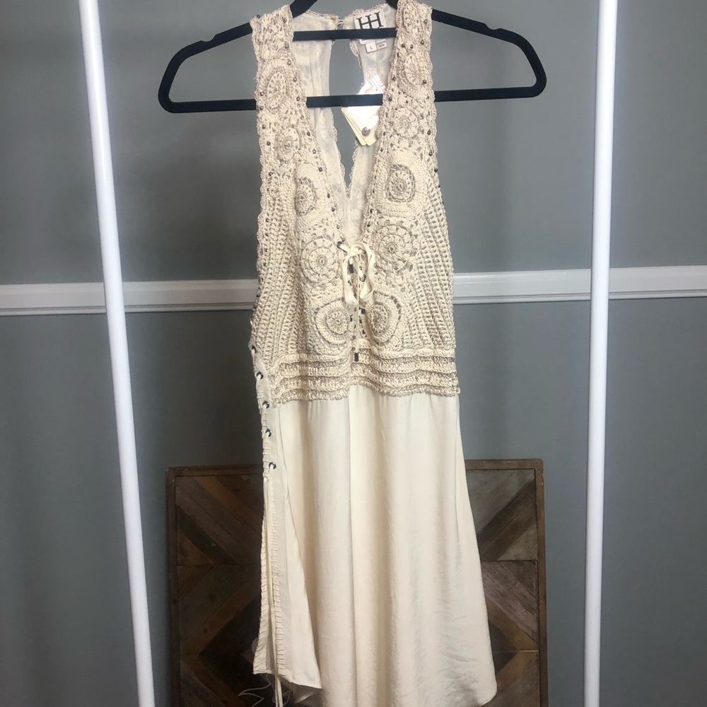 Haute hippie sleeveless crotchet/bedded Dress